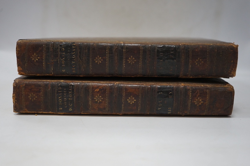 Dickson, Richard Watson (‘’McDonald, Alexander’’) - A Complete Dictionary of Practical Gardening: comprehending all the Modern Improvements in Art, 2 vols, 4to, calf, with 60 hand-coloured engraved plates, by F. Sansom,